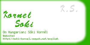 kornel soki business card